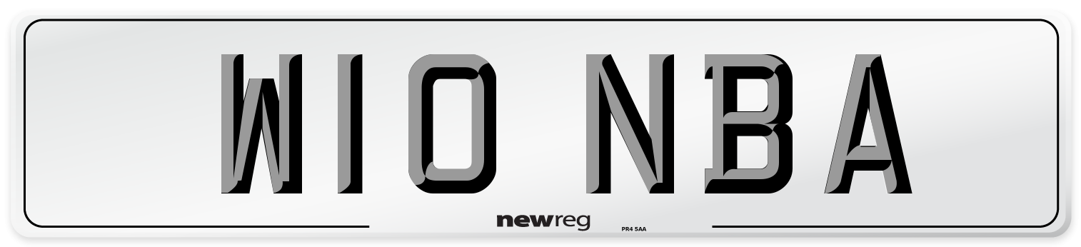 W10 NBA Number Plate from New Reg